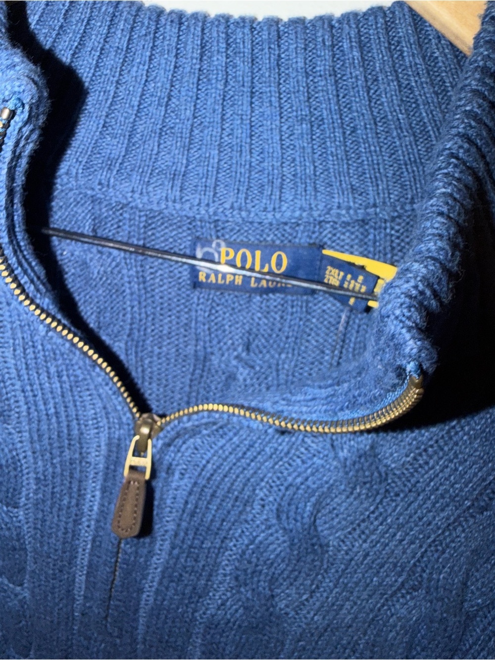 Polo by Ralph Lauren Navy Blue Cable Knit Half-Zip Sweater